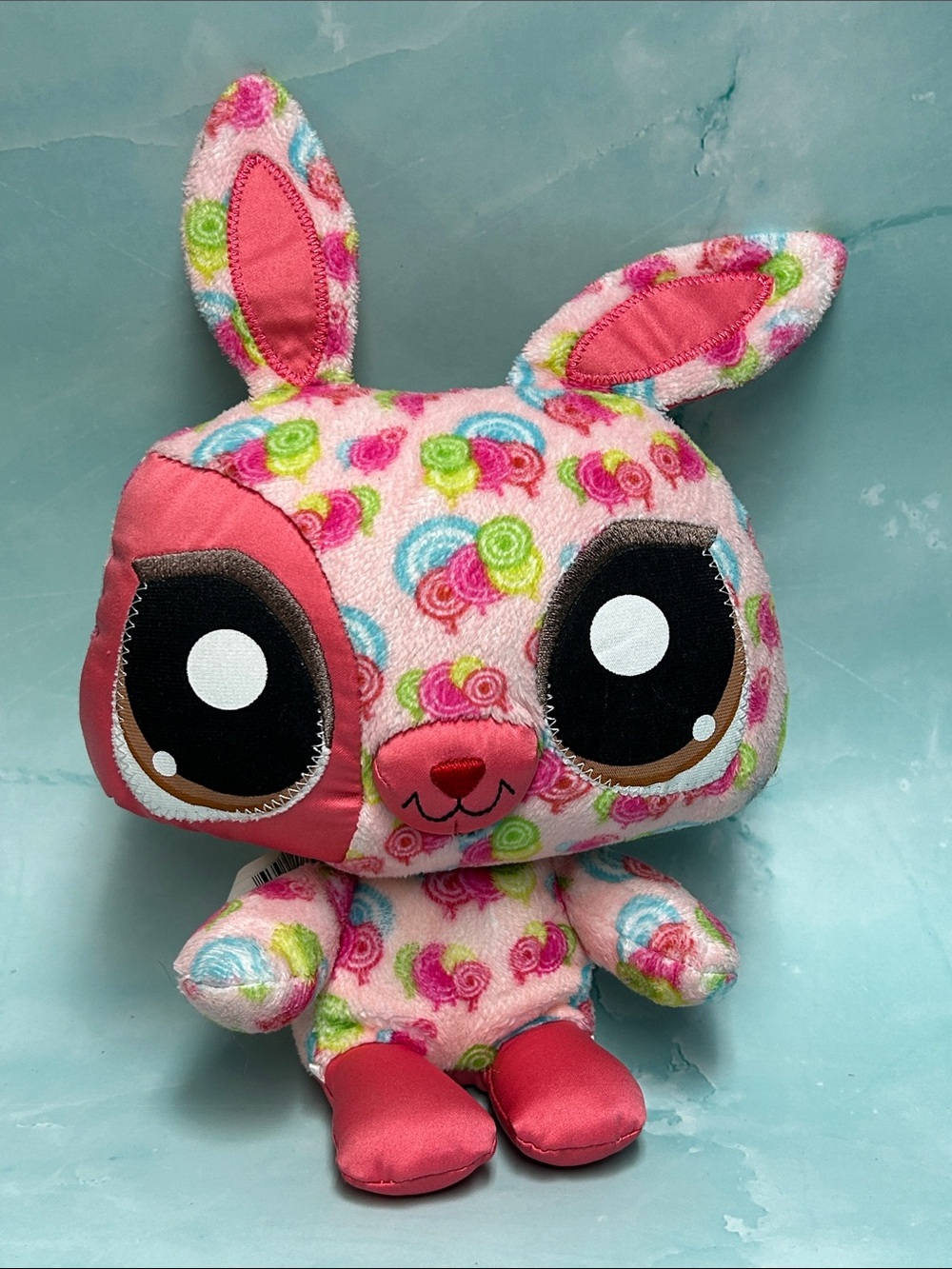 The Littlest Pet Shop HAPPIEST PINK BUNNY Plush Stuffed Animal Toy 2008